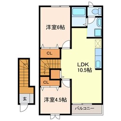 菊川駅 バス6分  東名菊川下車：停歩6分 2階の物件間取画像